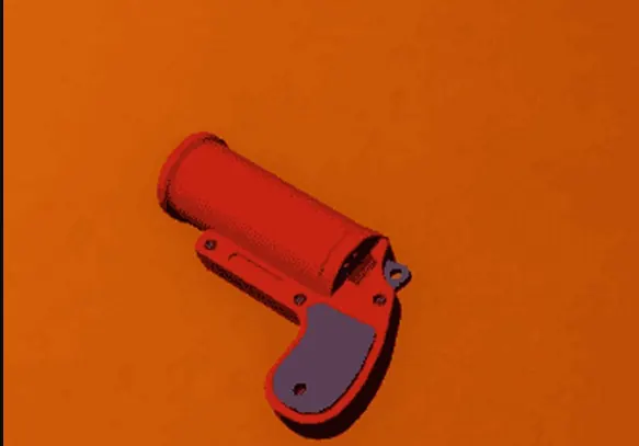 The colored flare gun
