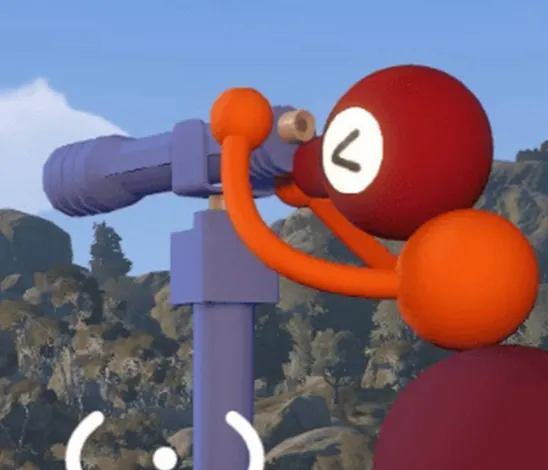 A telescope on its platform